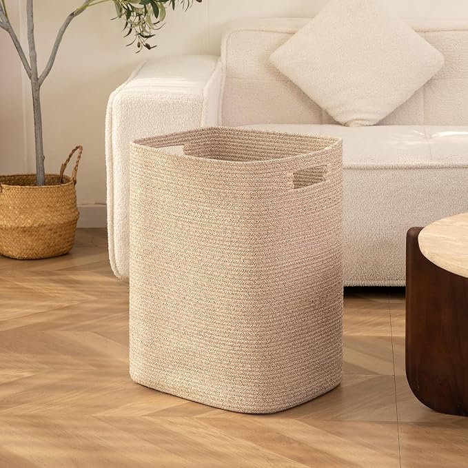 OIAHOMY Laundry Hamper, Rectangle Cotton Laundry Basket - Image 2