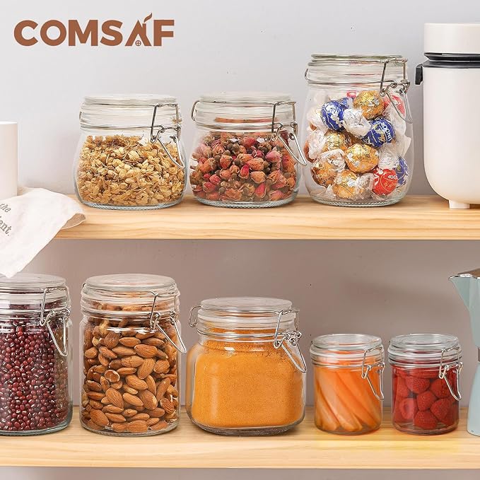 ComSaf 8oz Small Airtight Glass Jars Set of 6 - Image 7