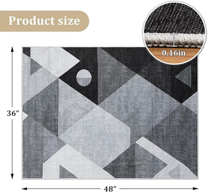 Office Chair Mat for Hardwood Floor, 48"x36" Easy Glide Computer Desk Mat Protector for Rolling Chair Under Desk Rug Nonslip Backing, Machine Wash (Modern)