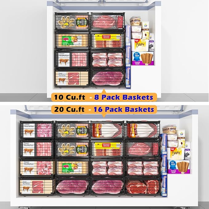 NADAMOO Freezer Organizer Bins, 3 Packs Large Expandable Stackable Chest - Image 7