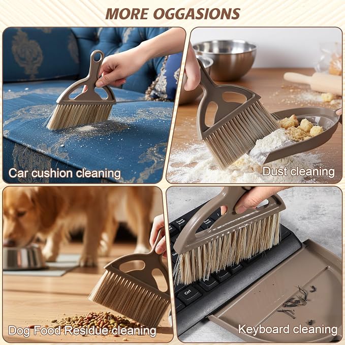 Ouligay Small Broom and Dustpan Set Mini Dustpan and Brush Set Handheld Mini - Image 4