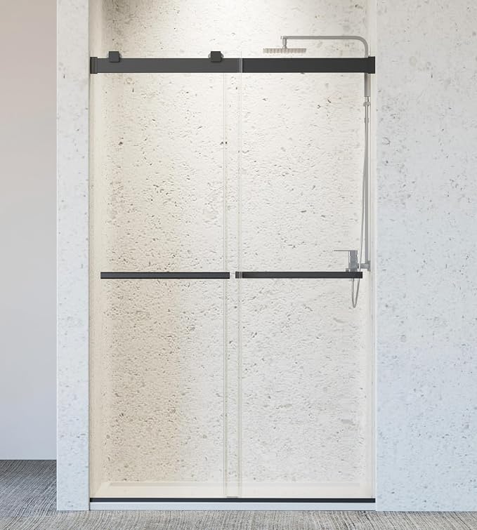 46-48" W x 76" H Soft-Close Frameless Double Sliding Shower Door, Bathroom - Image 3