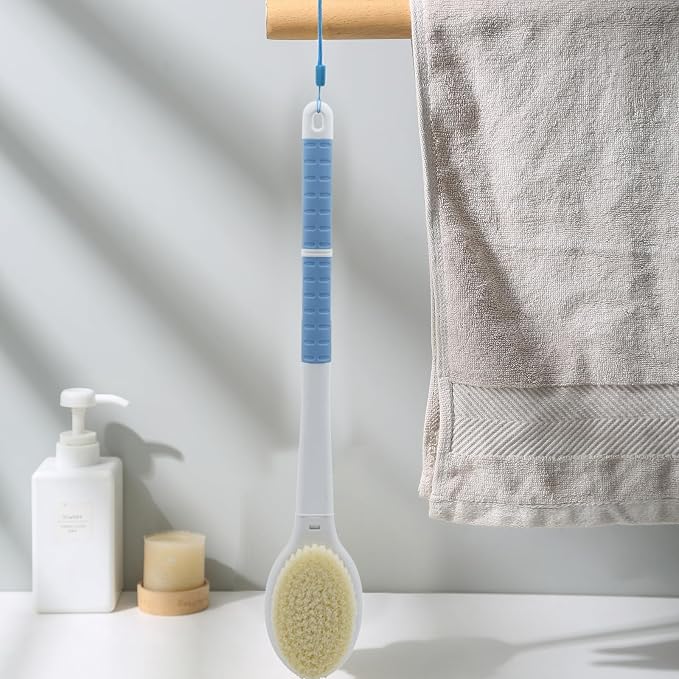 Shower Brush with Soft and Stiff Bristles, 20.5" Extra Long Handle Dual-Sided - Image 7
