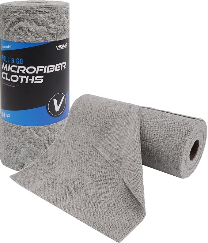 VIKING Microfiber Cleaning Cloth Roll, Reusable and Tear Away Microfiber Towels by VikingCarCare