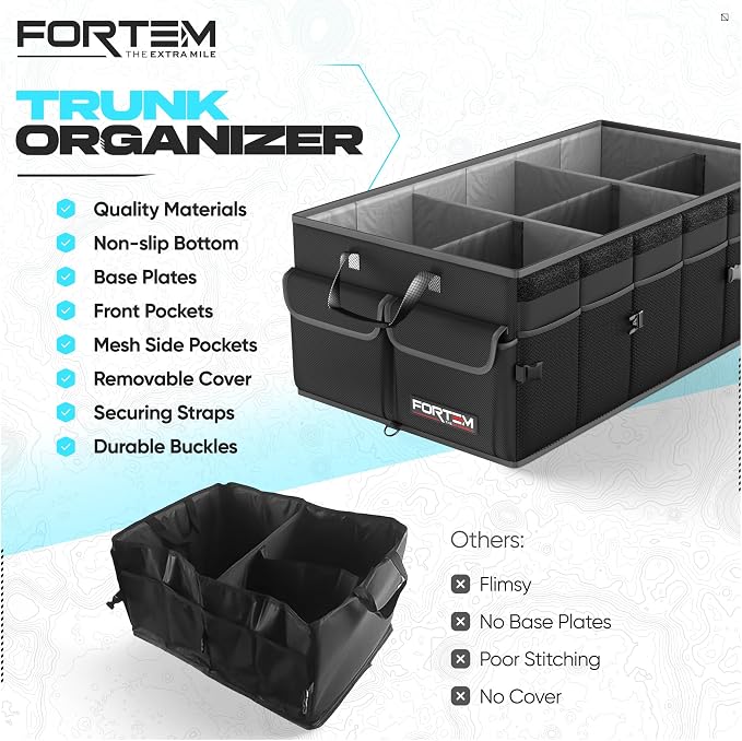 FORTEM Trunk Organizer For SUV Car Trunk Organizer, Foldable Storage, Car - Image 7