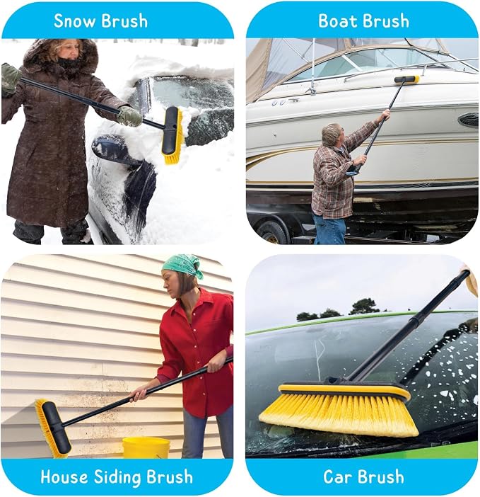 Car Wash Brush with Long Handle, Soft Bristle Scrub Broom - Image 8