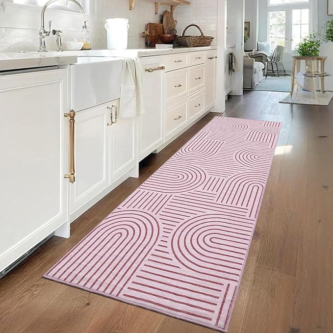 Modern Rug 2x6 Runners for Hallways, Abstract Kitchen Runner Rugs Non Slip Bath - Image 2