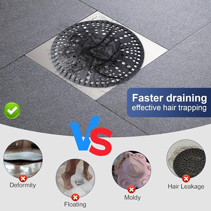Shower Drain Hair Catcher 5.5 in Round Bathroom Sink Drain Strainer - Image 5