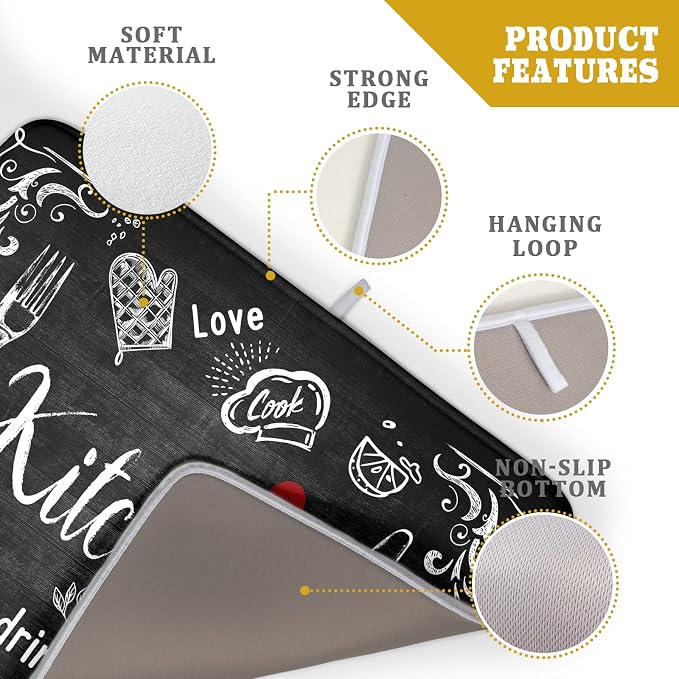 Black Coffee Bar Dish Drying Mats - Image 4