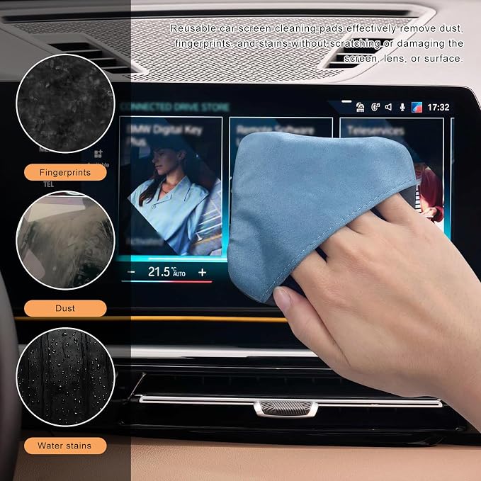 Car Screen Cleaner, Square Microfiber Cloth Non-Scratch Auto Touchscreen - Image 4