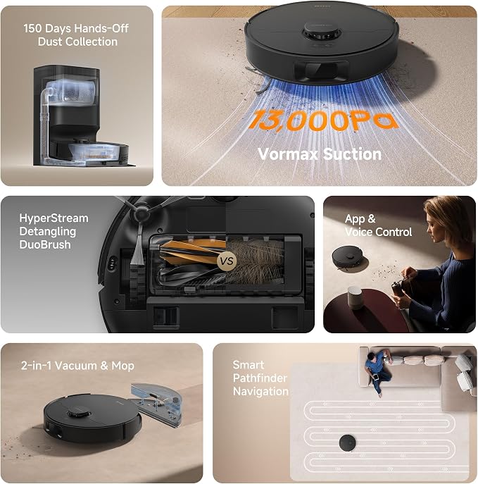 dreame D20 Plus Robot Vacuum and Mop, 000Pa Suction, Self-Emptying - Image 10