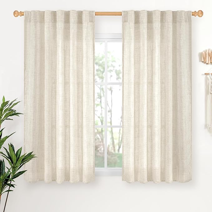 YoungsTex Linen Curtains 45 Inch Length by YoungsTex