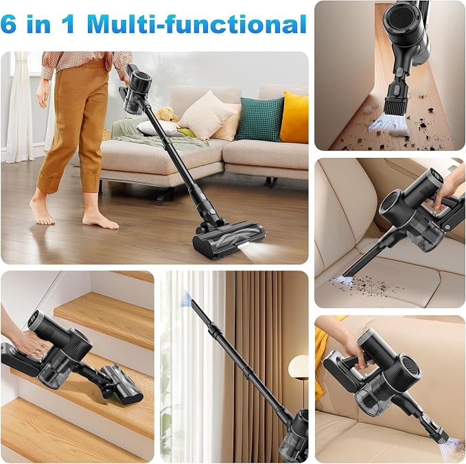 Tikom Cordless Vacuum Cleaner for Home, 40000Pa/450W Stick Vacuum - Image 7