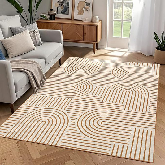 Washable Rug 3x5 Area Rugs for Living Room, Abstract Rug for Bedroom, Soft by ROYHOME