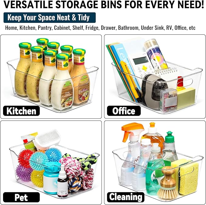 12 PACK Multi-Use Clear Plastic Storage Bins - Image 7