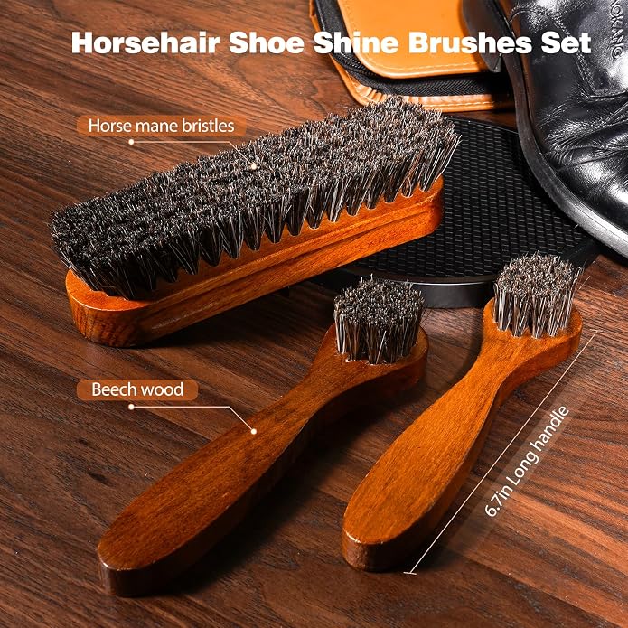 Topus 8 Pieces Shoe Polish Kit, Includes 2Pcs 1.4Oz Brown Shoe Wax, 3 Pieces - Image 3