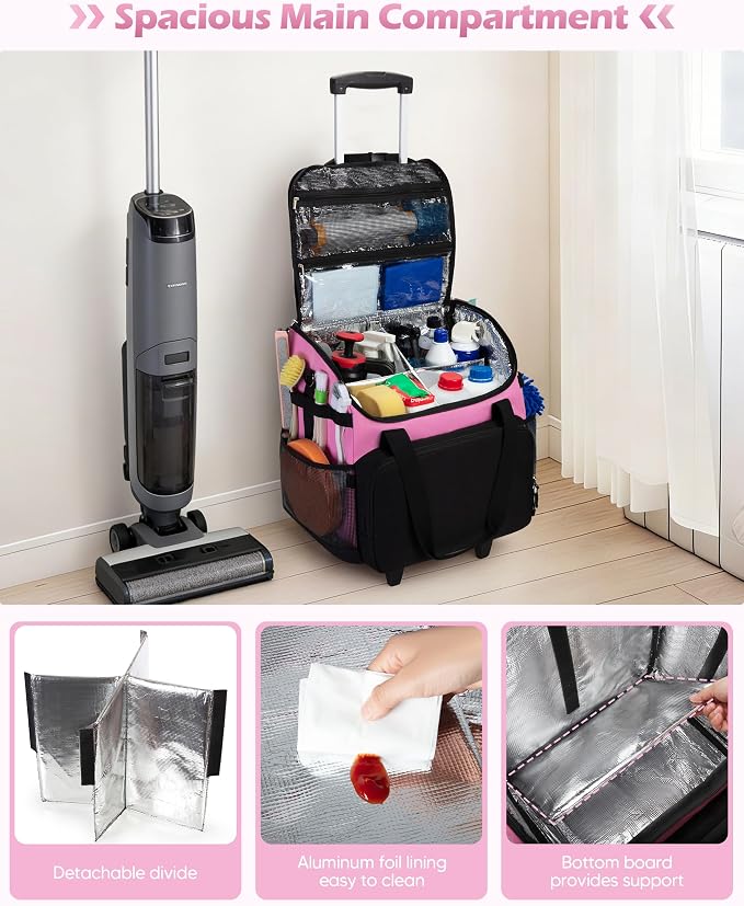 Large Rolling Cleaning Caddy Bag - Image 4