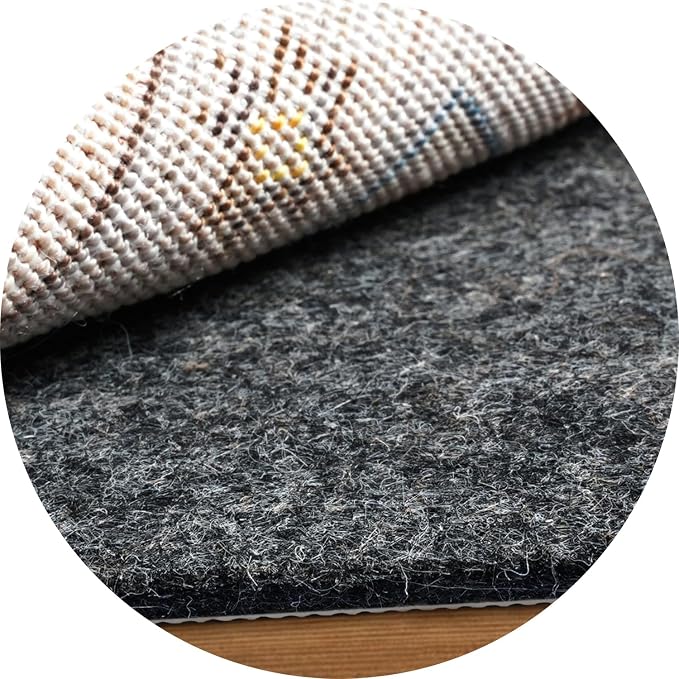 BAGAIL Felt and Natural Rubber Backing Rug Pads 1/4” Thick, Round 4 Ft Non Slip by BAGAILBASICS