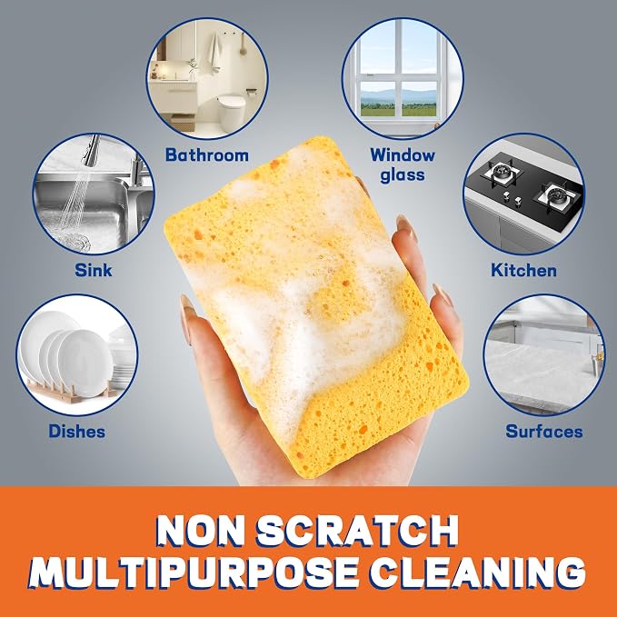 7 Pack Biodegradable Cellulose Pop Up Sponges | Compostable Kitchen Sponges - Image 6