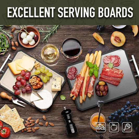SNOWCLAD Stainless Steel Cutting Board, Double Sided Steel Cutting Board Set - Image 2