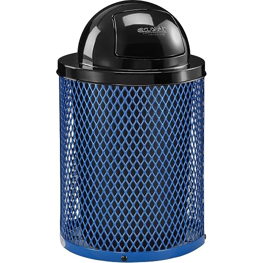 Global Industrial 36 Gallon Outdoor Steel Trash Can - Image 5