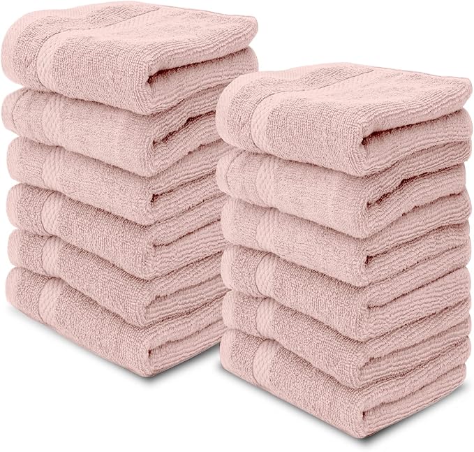 White Classic Luxury Cotton Washcloths 13x13 Inch by WhiteClassic