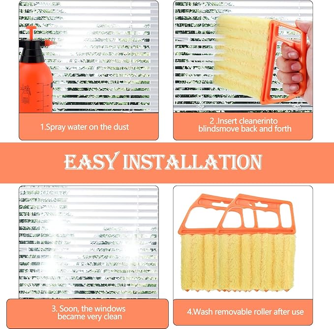 6pcs Window Venetian Blind Cleaner Duster Tool, Include 4pcs 7 Finger Blind - Image 7