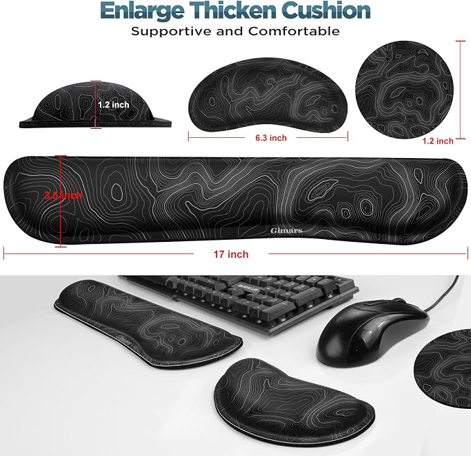 Gimars Enlarge Silky and Superfine Fabric Gel Memory Foam Keyboard Wrist Rest - Image 5
