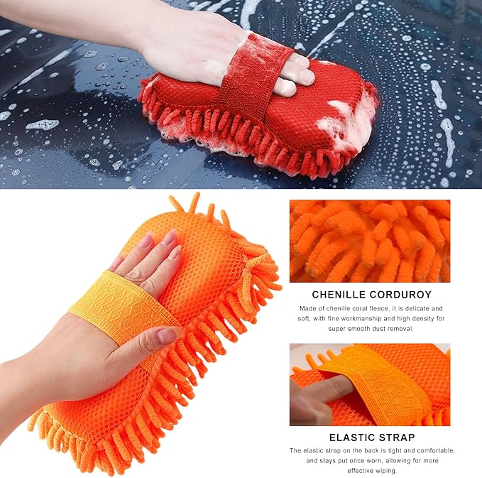 Microfiber Car Wash Sponge, Scratch-Free Vehicle Washing Mitt - Image 3