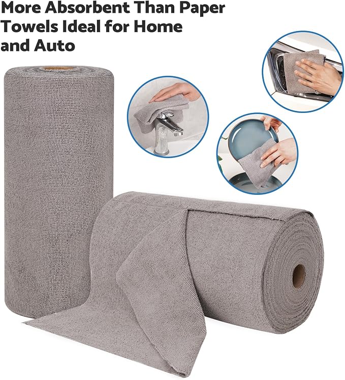 Reusable Cleaning Cloths Microfiber Towel: 50 Pack Washable Tear Away Cleaning - Image 3