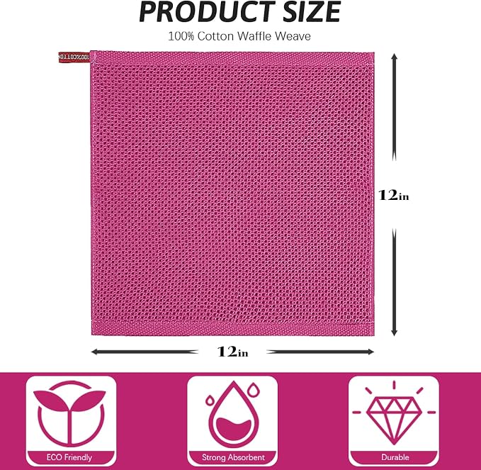 Nialnant 6 Pack Rosered Dish Cloths - Image 2