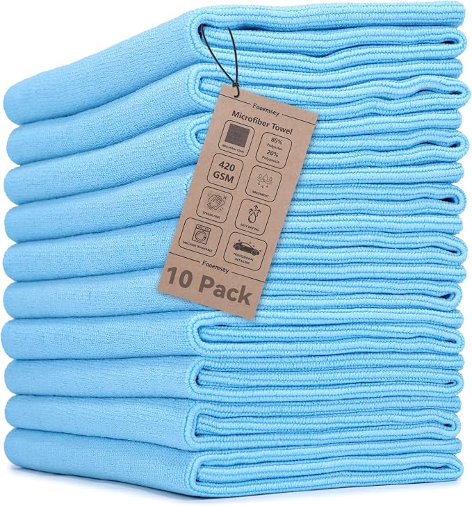 10-Pack 420GSM Premium Edgeless Microfiber Towels by Unknown