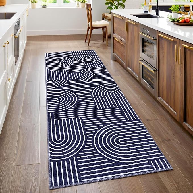 Modern Rug 2.5x8 Runners for Hallways, Abstract Kitchen Runner Rugs Non Slip by ROYHOME