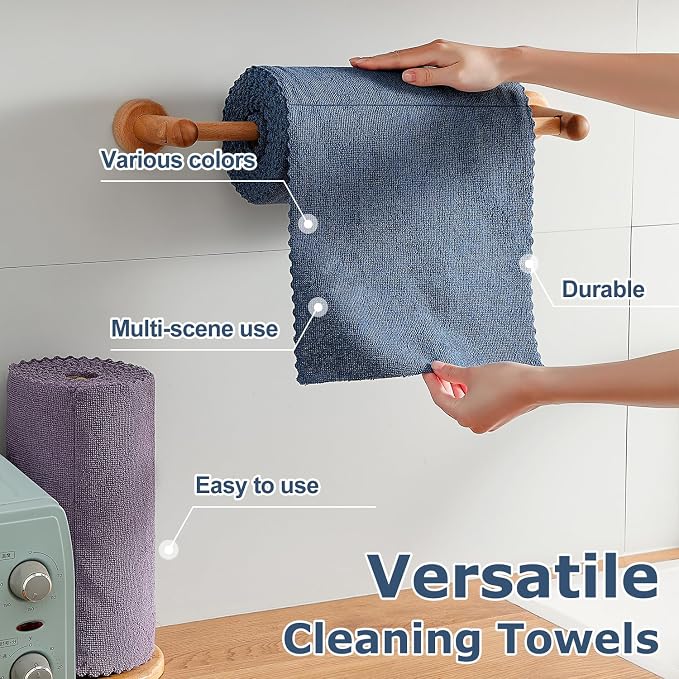 Jessy Home 80 Pack Microfiber Cleaning Cloth Roll Reusable Paper Towels 12"x12" - Image 4
