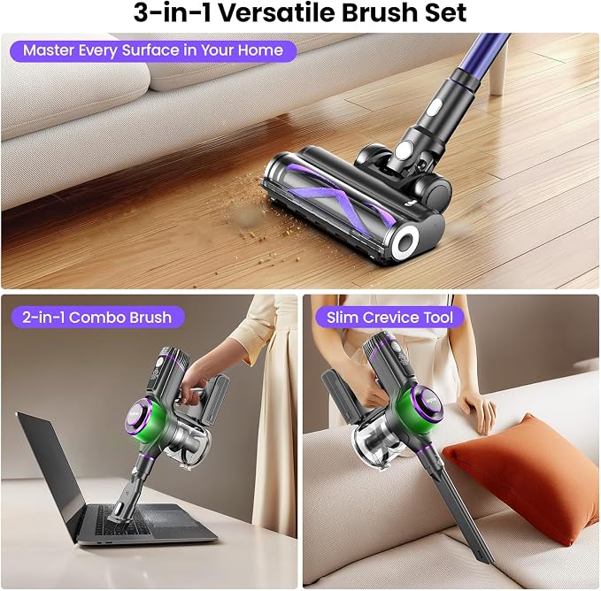 Cordless Vacuum Cleaner, 600W 65KPA Dual Motor Vacuum - Image 9
