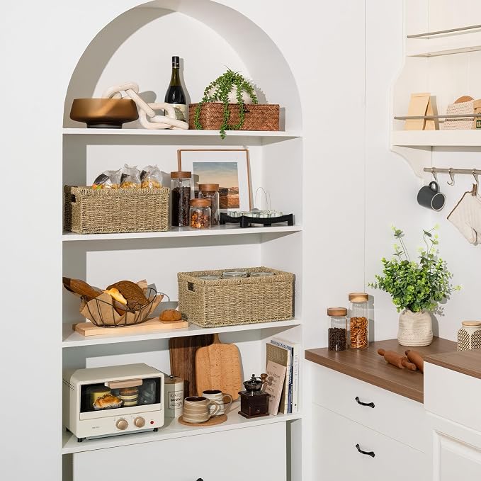 StorageWorks Wicker Storage Baskets, Large and Small Baskets, Handwoven - Image 6