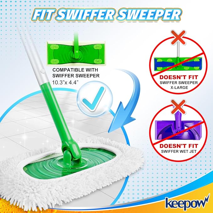 KEEPOW Reusable Microfiber Mop Pads Compatible - Image 2