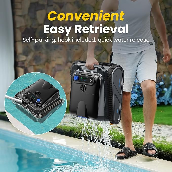 Y50S Robotic Pool Cleaner, Upgraded Motor, Powerful Wall-Climbing - Image 7