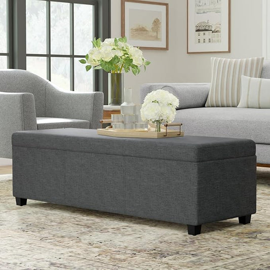 SIMPLIHOME Avalon 54 inch Wide Contemporary Rectangle Extra Large Storage - Image 2