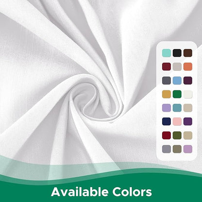 Biscaynebay Wrap Around Bed Skirts for Twin & Twin XL Beds with Extra Long Drop of 21", White Adjustable Elastic Dust Ruffles Easy Fit Wrinkle Resistant Silky Luxurious Fabric Machine Washable