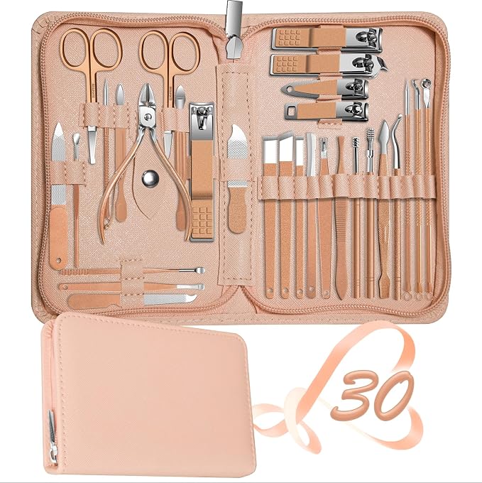 Manicure Set 30 in 1 Nail Clippers Set, Nail Manicure Kit by RedFlow-official