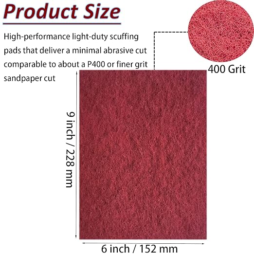 10 Pack 6" x 9" 400 Grit General Purpose Scuff Pads - Image 2