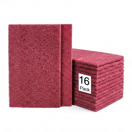 6" x 9" Scuff Pad Maroon 16 Pack by QZATTCAEN