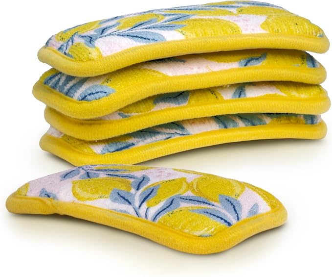 Simplified 5-Pack Scrub & Wipe 2-in-1 Dishwashing Sponges by Simplified