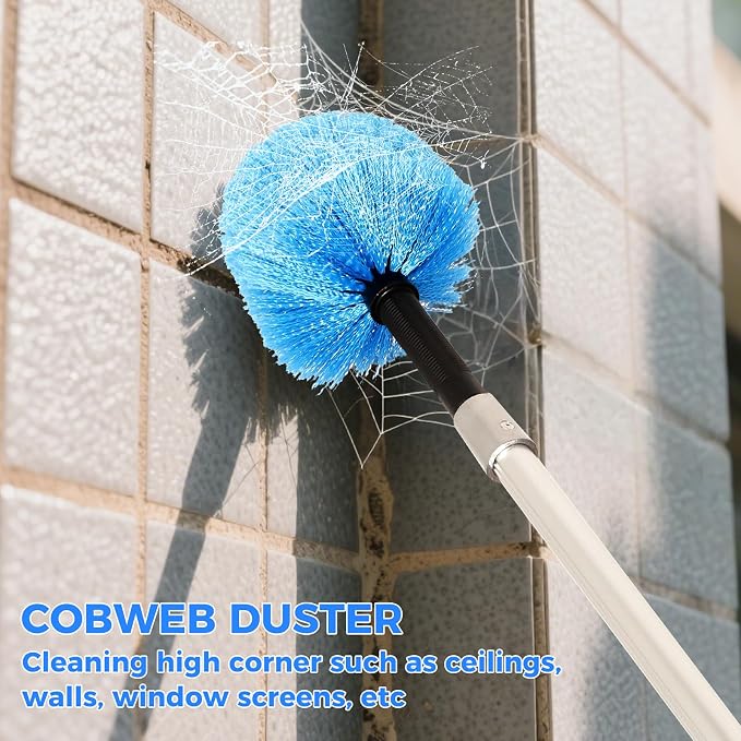 26ft High Reach Duster Kit, Aluminum 5-20ft Fan & Window Cleaner Set, Versatile - Image 7
