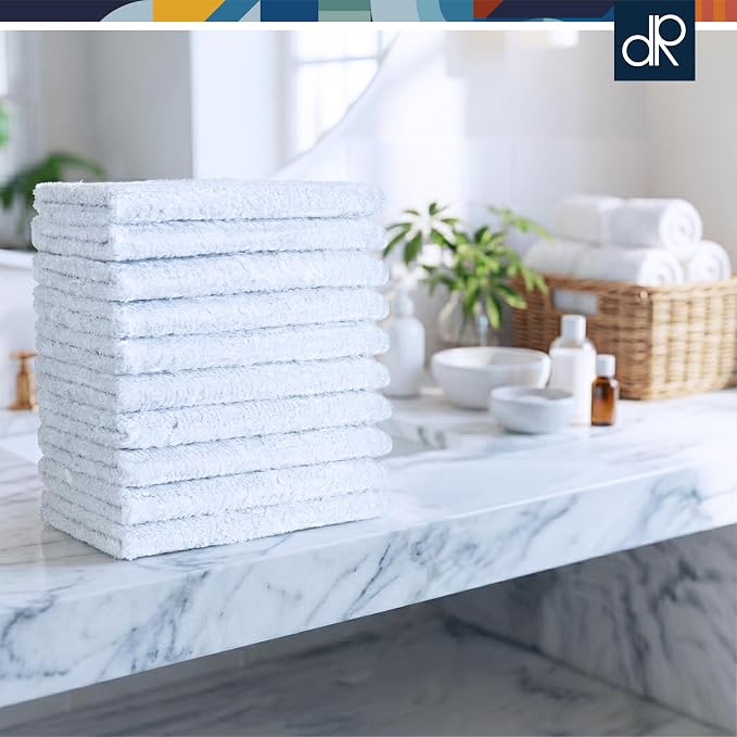 DecorRack 10 Pack 100% Cotton Wash Cloth, Luxurious Soft, 12 x 12 inch Ultra - Image 5
