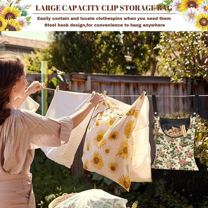 Floral Clothes Pin Hanging Bag - Image 6