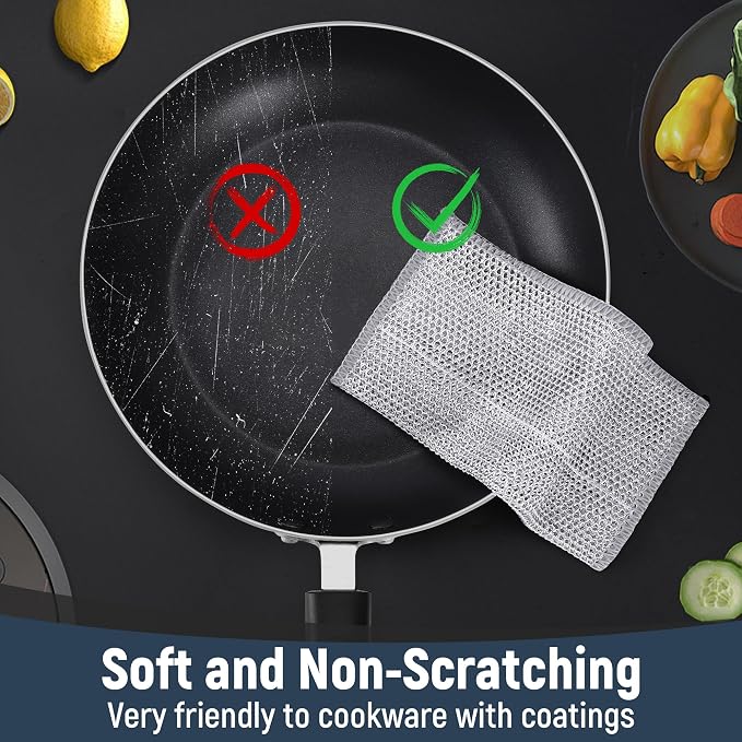 3 Layers Non Scratch Wire Dish Cleaning Supplies 75PCS - Image 5