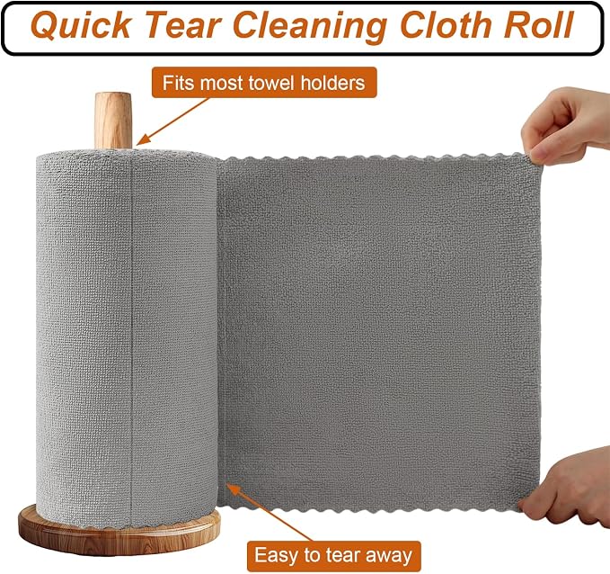80 Pack Microfiber Cleaning Cloth Roll, Lint Free Rags & Tear Away Reusable - Image 3