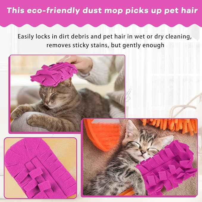 Zubebe 6 Pcs Duster Refill Reusable Fleece Duster Refills Feather Flat Dusters - Image 4